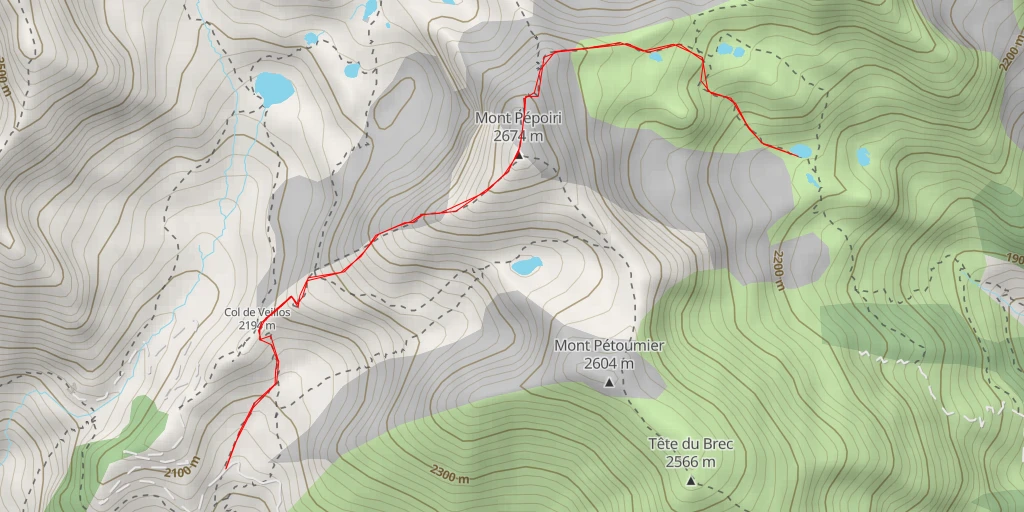 Map of the trail for Baùs du Chastel ou Rocher de Pracleiron