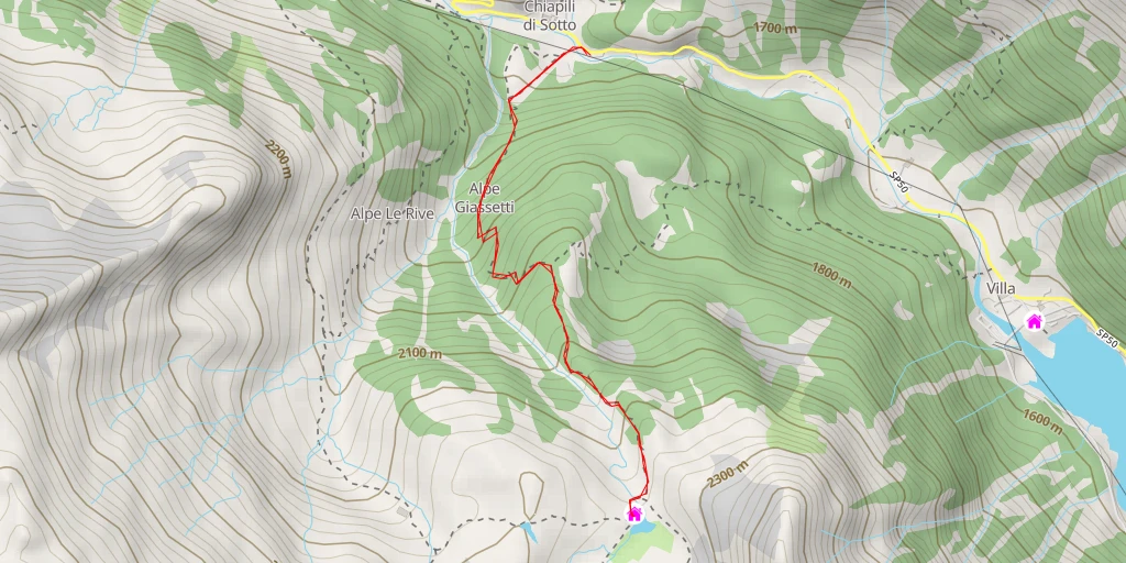 Map of the trail for Rifugio Guglielmo Jervis