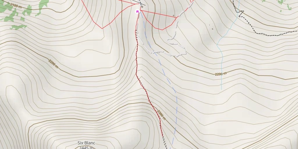 Map of the trail for Six Blanc