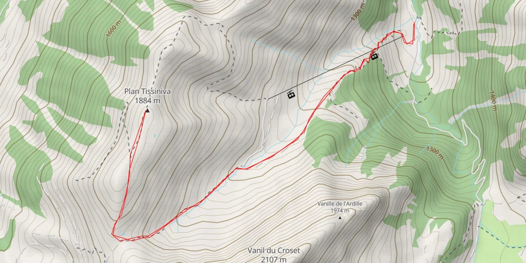 Map of the trail for Plan Tissiniva