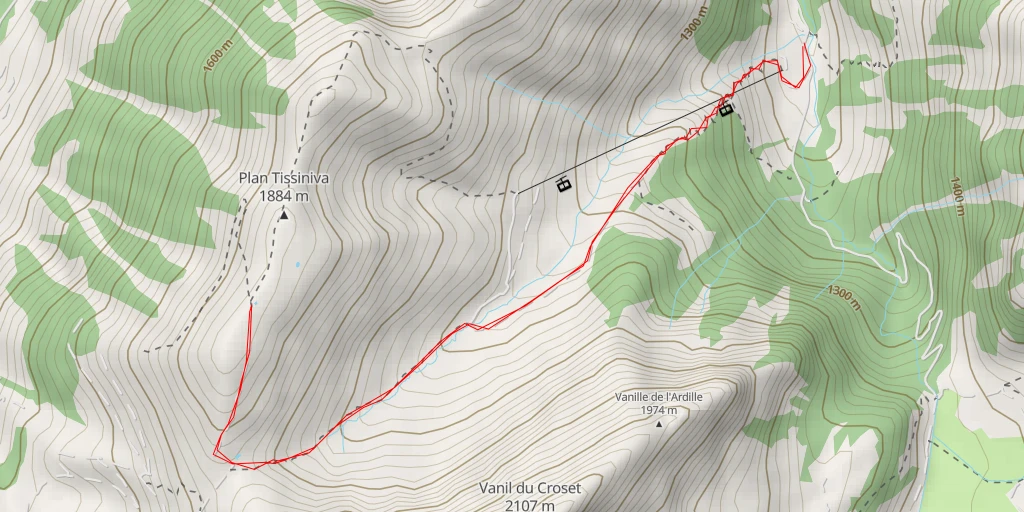 Map of the trail for Plan de Tissiniva - Plan de Tissiniva - Val-de-Charmey