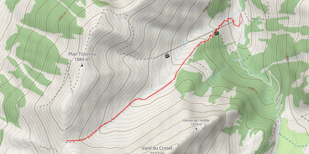 Map of the trail for Plan de Tissiniva - Plan de Tissiniva - Val-de-Charmey