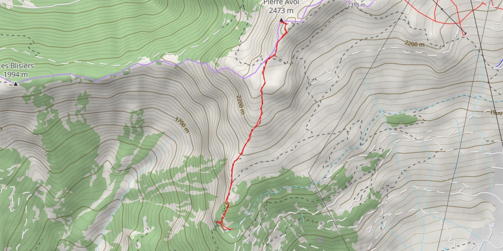 Map of the trail for Pierre Avoi