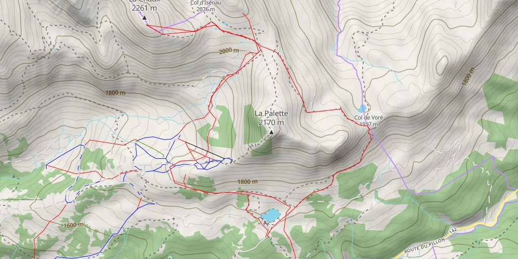 Map of the trail for La Chaux