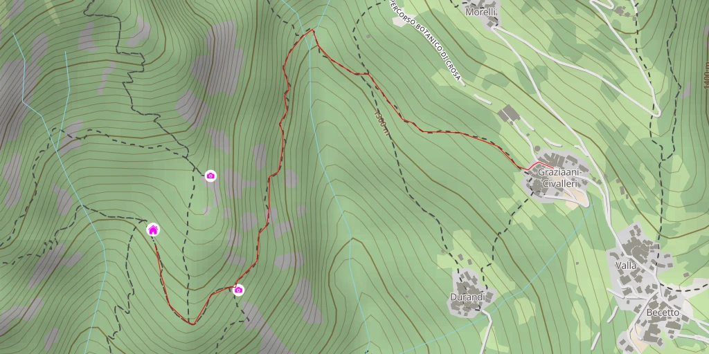 Carte de l'itinéraire :  Rifugio Preit