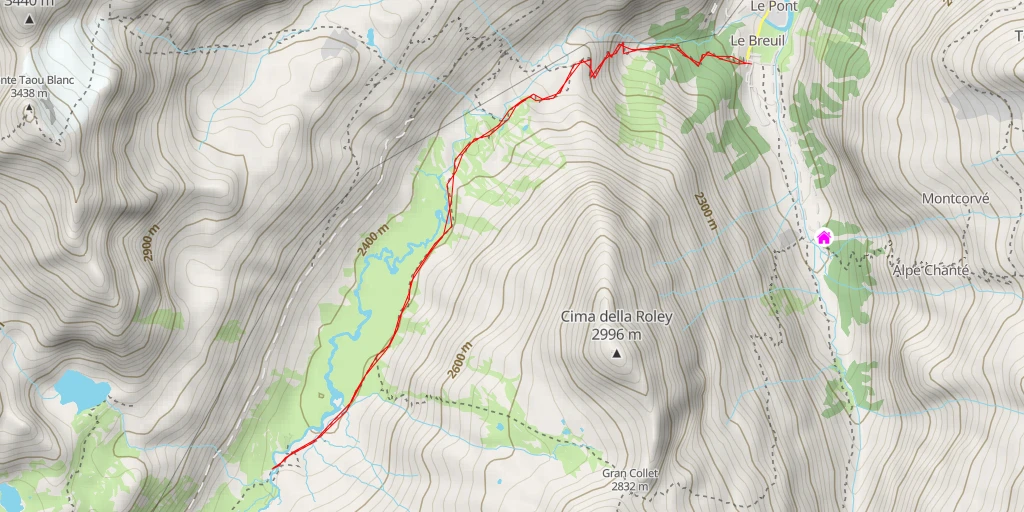 Map of the trail for accesso ruderi Nivolet - accesso ruderi Nivolet - Valsavarenche