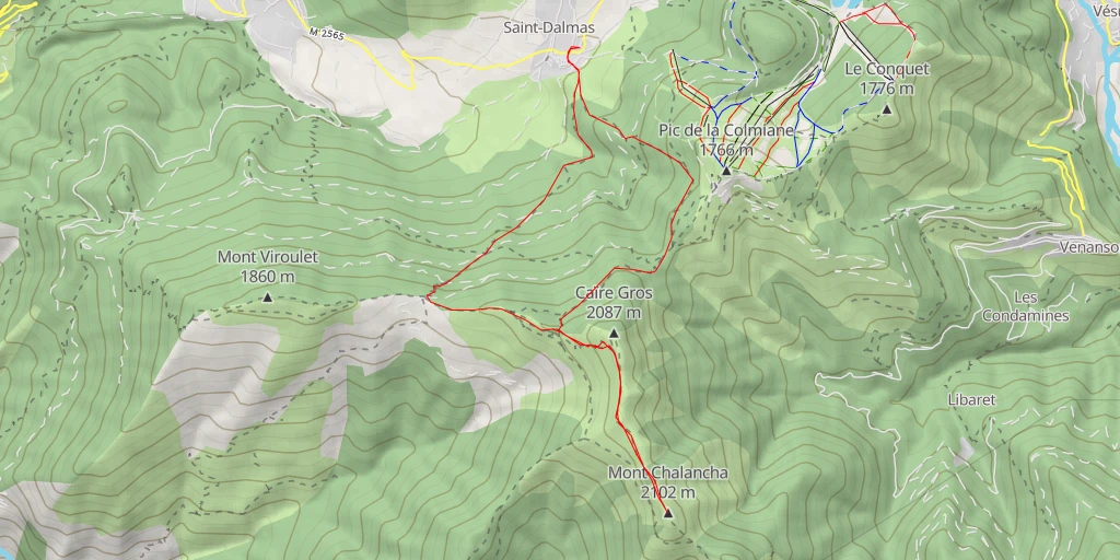 Map of the trail for Mont Chalancha