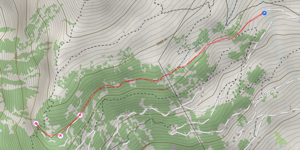 Map of the trail for Chute du Bisse