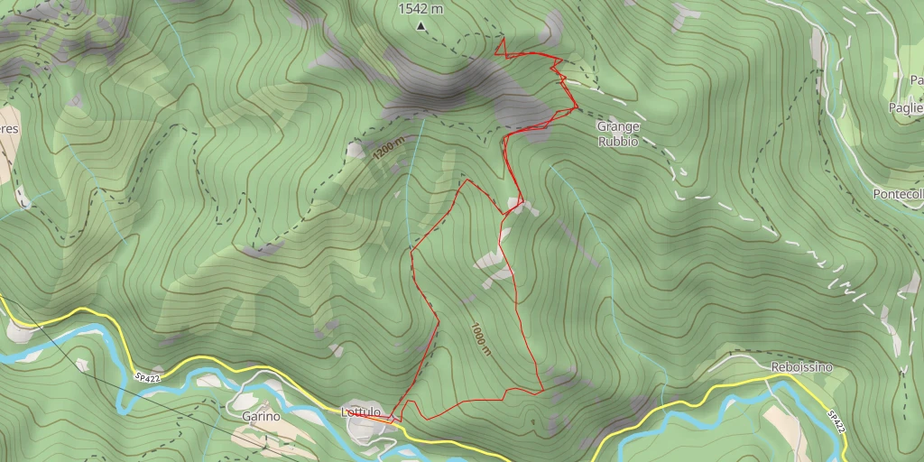 Map of the trail for Croce Monte Rubbio - San Damiano Macra