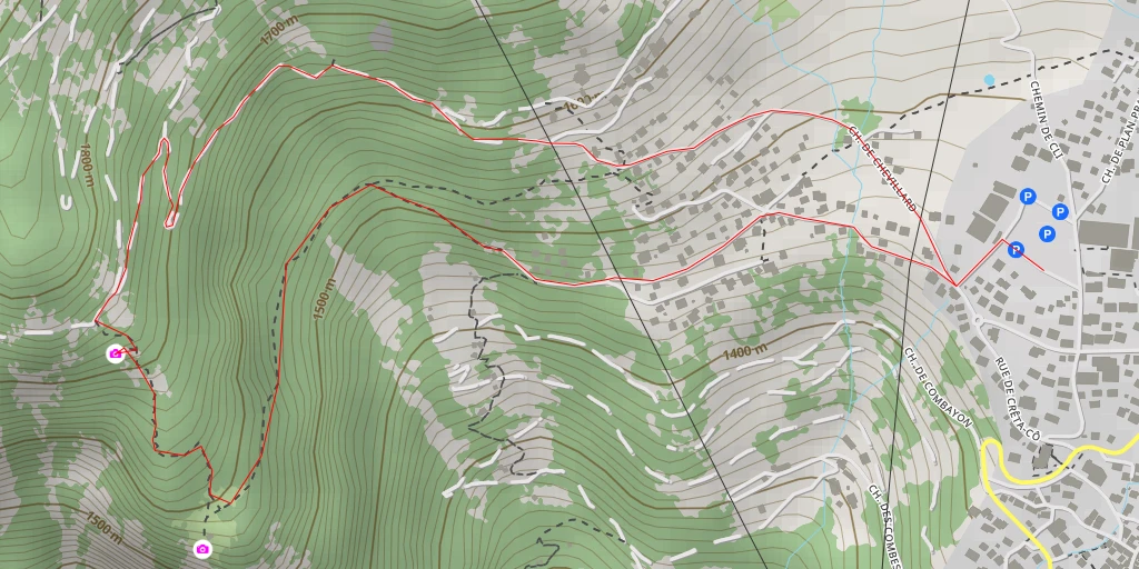 Map of the trail for Le Château - Val de Bagnes