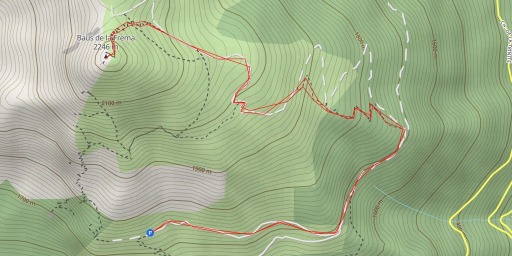 Map of the trail for Baus de la Frema