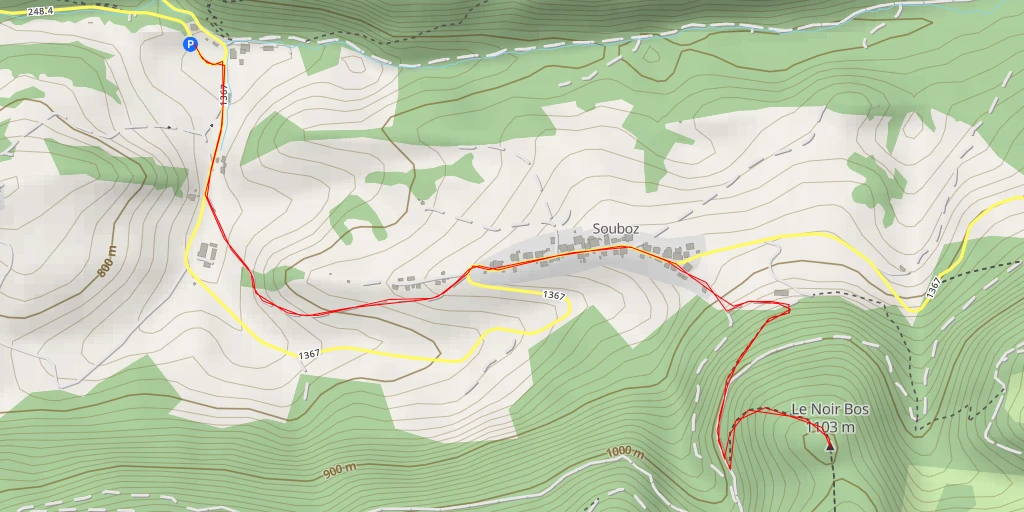 Map of the trail for Le Noir Bos