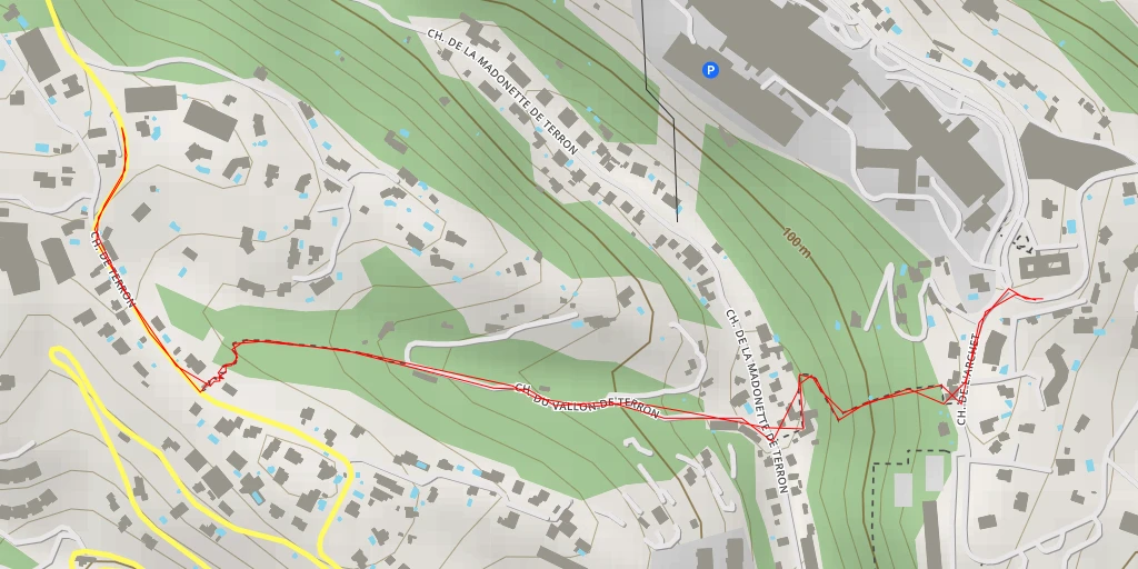 Map of the trail for Chemin de Terron - Nice