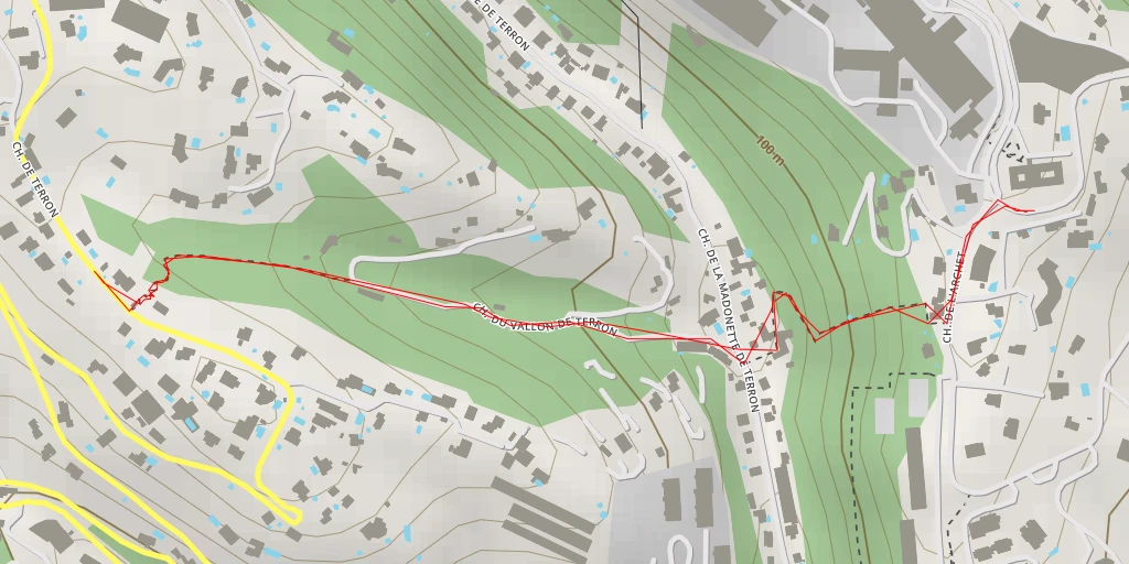 Map of the trail for Chemin de Terron - Chemin de Terron - Nice