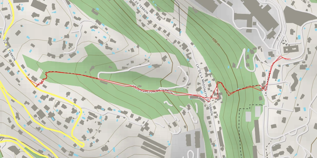 Map of the trail for Chemin de Terron - Nice