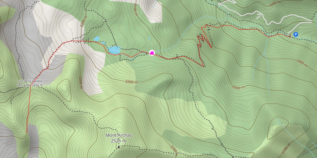 Map of the trail for Caire Fourchu les Frères Berlugans