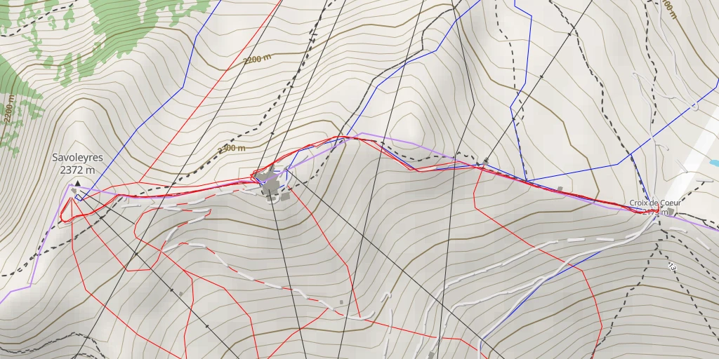 Map of the trail for Savoleyres