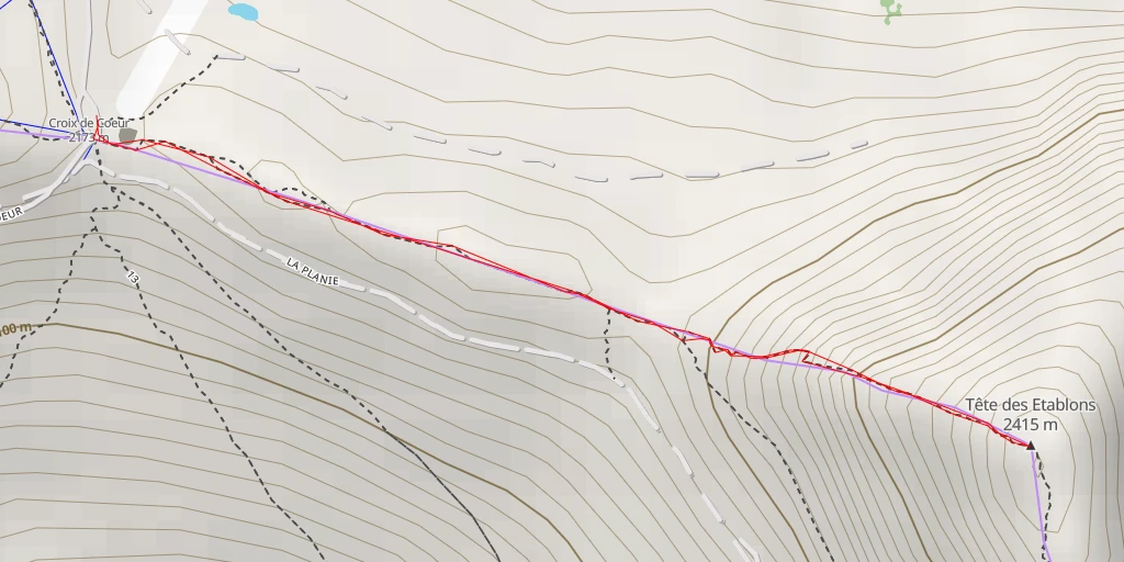 Map of the trail for Tête des Etablons