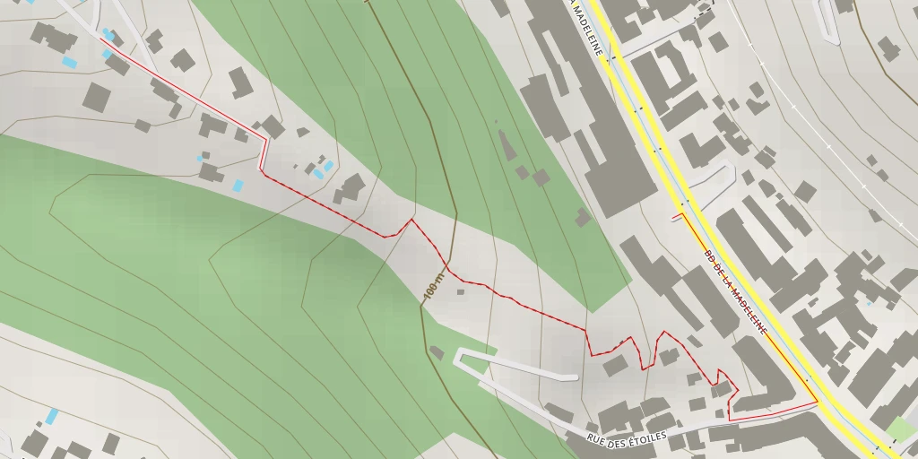 Map of the trail for Chemin des Treuyes - Chemin des Treuyes - Nice