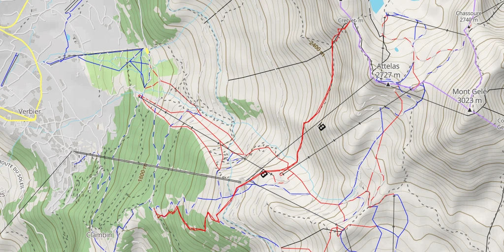 Map of the trail for Mont Rogneux