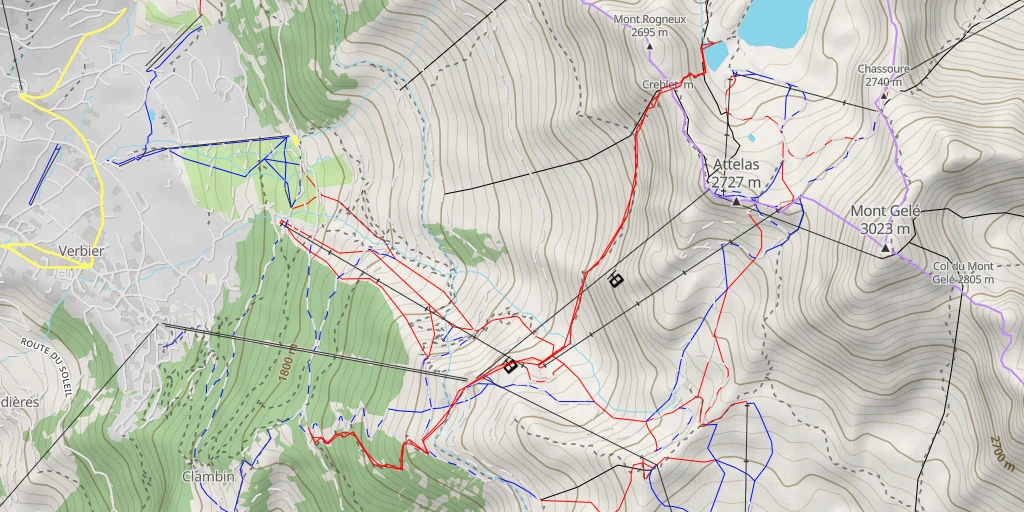 Map of the trail for Lac Rogneux