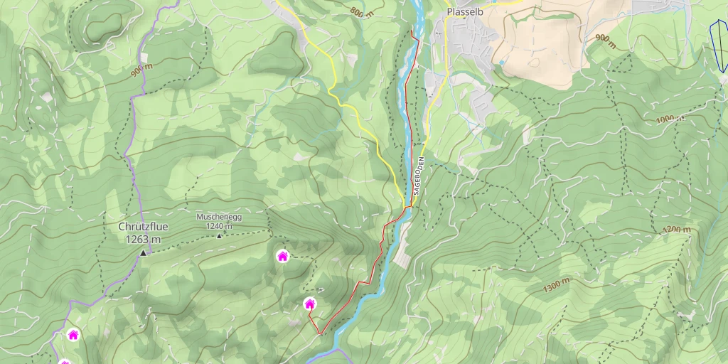 Map of the trail for Buntschli