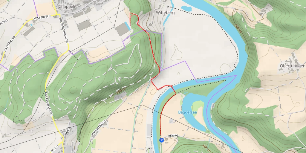 Map of the trail for Wittenbergstrasse