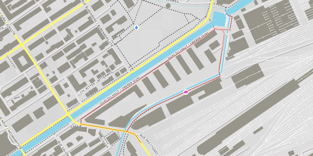 Map of the trail for Chemin des Écluses / Schleusenweg