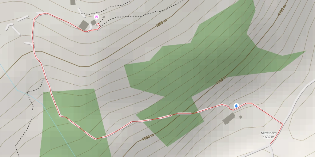 Map of the trail for Grubenberghütte