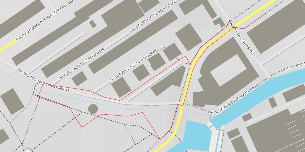 Carte de l'itinéraire :  Chemin des Écluses / Schleusenweg - Chemin des Écluses / Schleusenweg