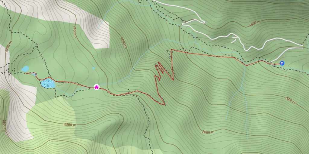 Carte de l'itinéraire :  Les Adous