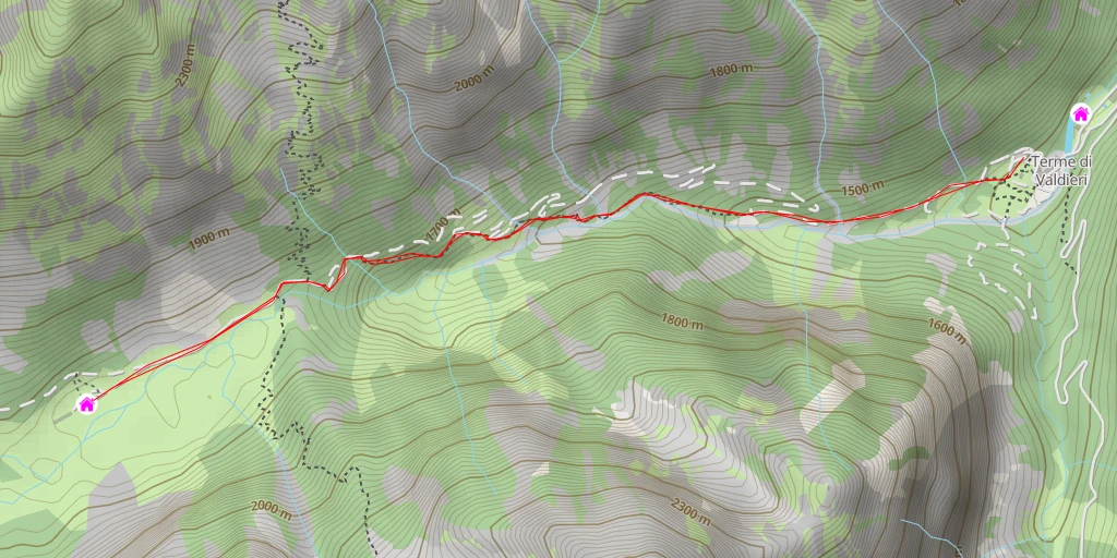 Map of the trail for Rifugio Valasco