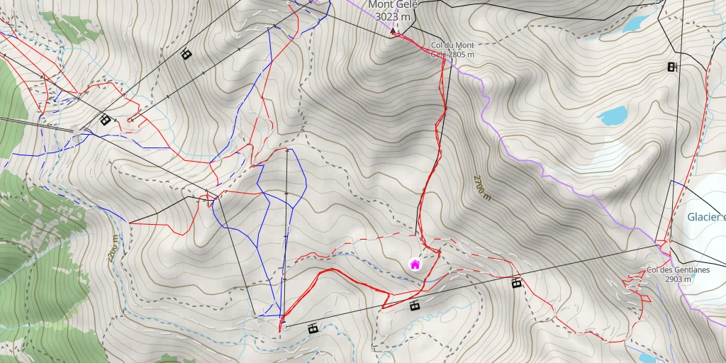 Map of the trail for Mont Gelé