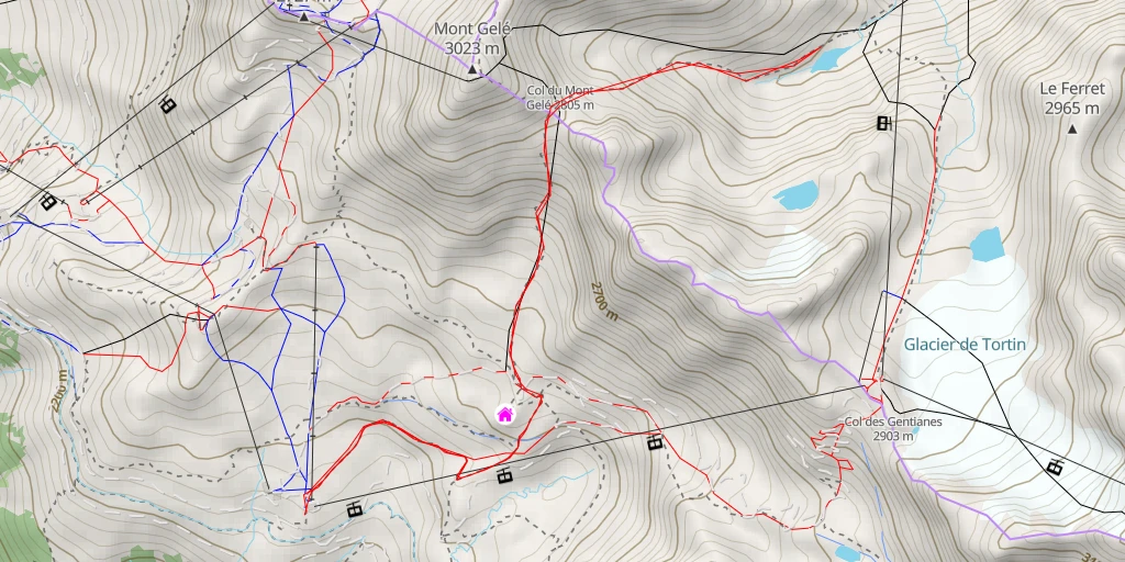 Map of the trail for Tortin