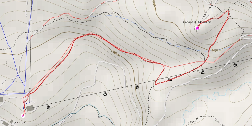 Map of the trail for Cabane du Mont-Fort