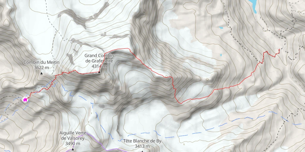 Map of the trail for Grand Combin Traversée W→E de tous les sommets du Grand Combin