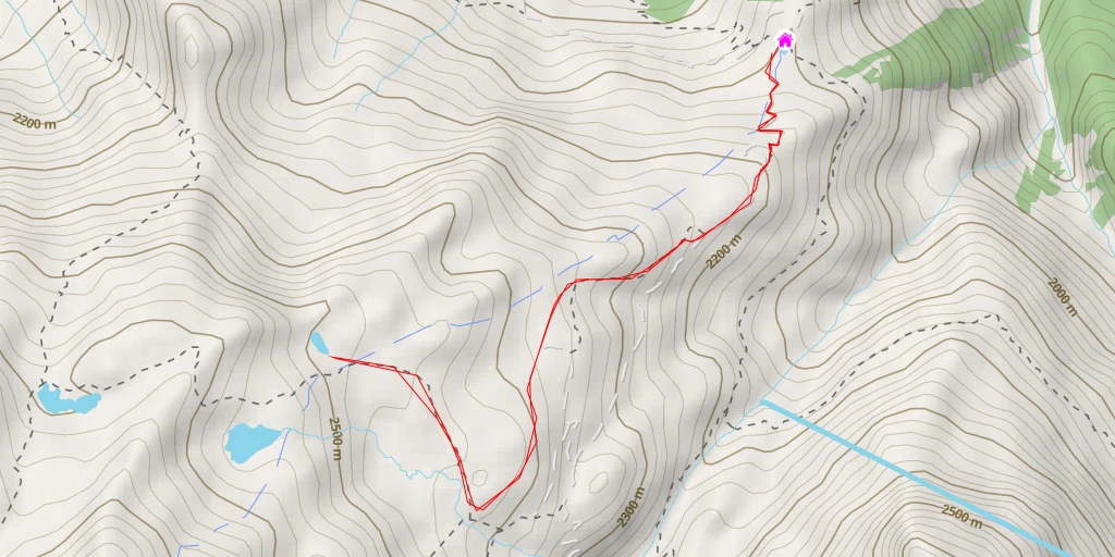 Map of the trail for Lac des Reunes