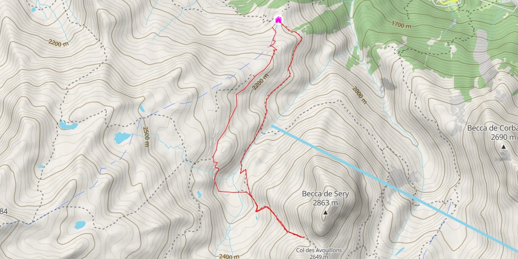 Map of the trail for Becca de Sery