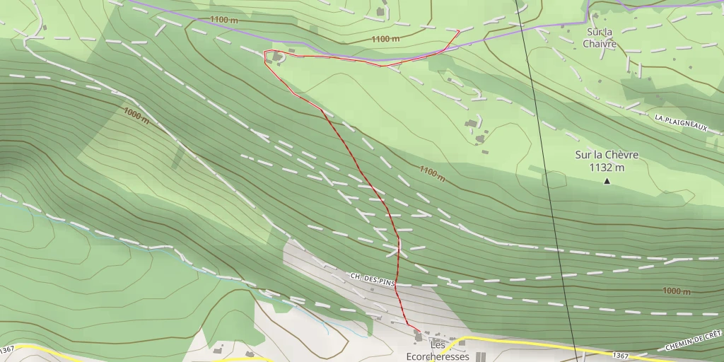 Carte de l'itinéraire :  Haute de Noire-Combe