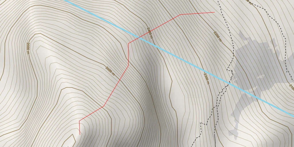 Map of the trail for Becca de Sery Face NE