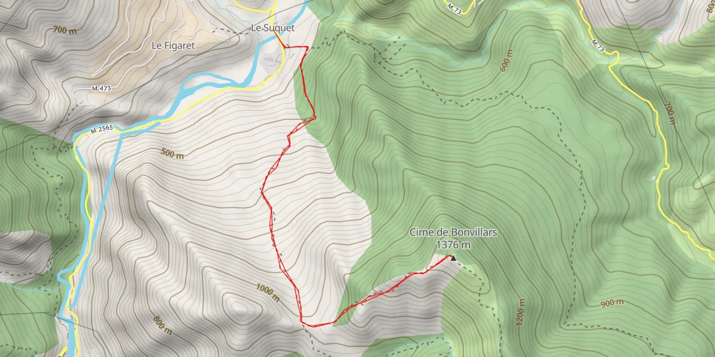 Map of the trail for Cime de Bonvillars