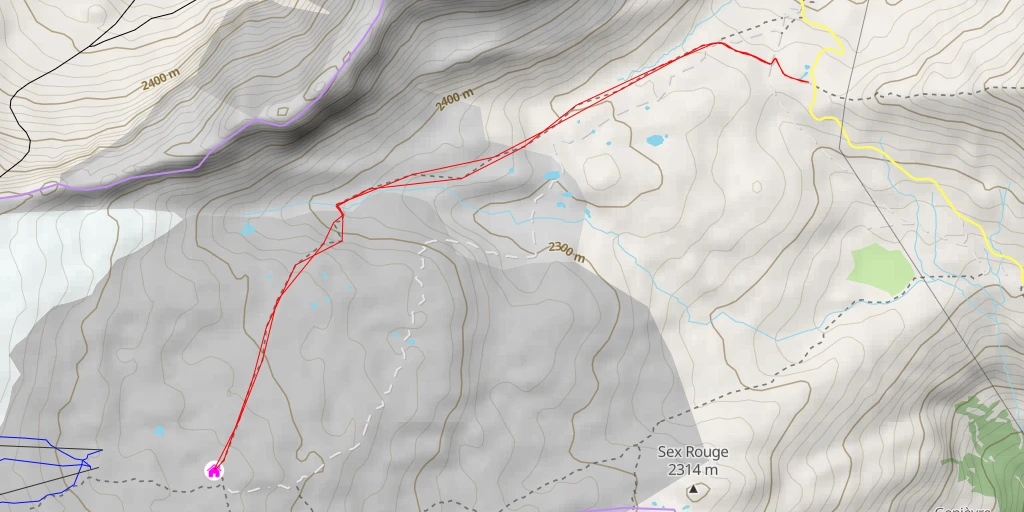 Carte de l'itinéraire :  Cabane de Prarochet