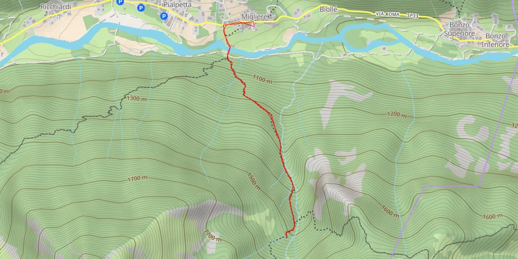 Carte de l'itinéraire :  Gias Crosa