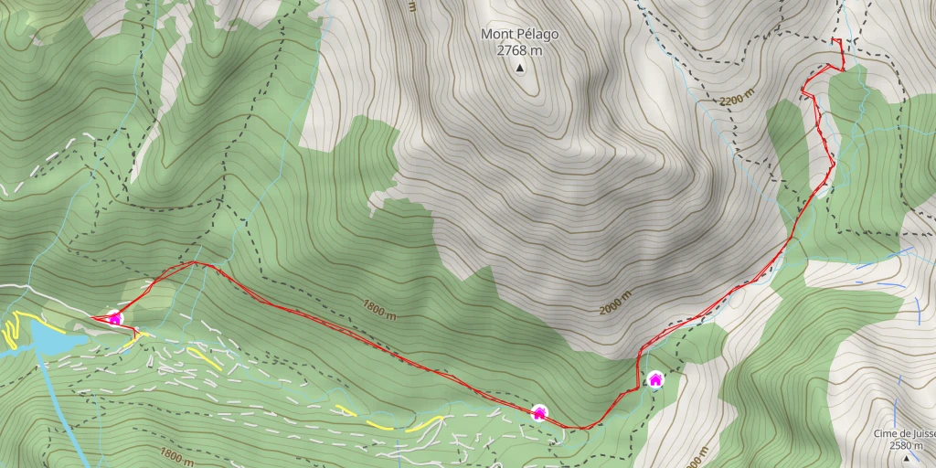 Map of the trail for Refuge de la Cougourde