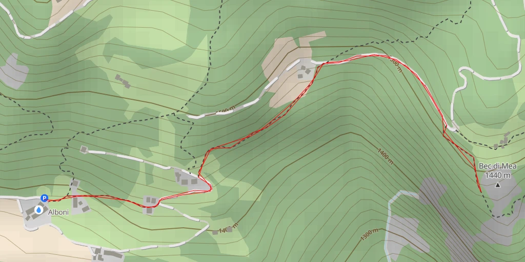 Carte de l'itinéraire :  Bec di Mea