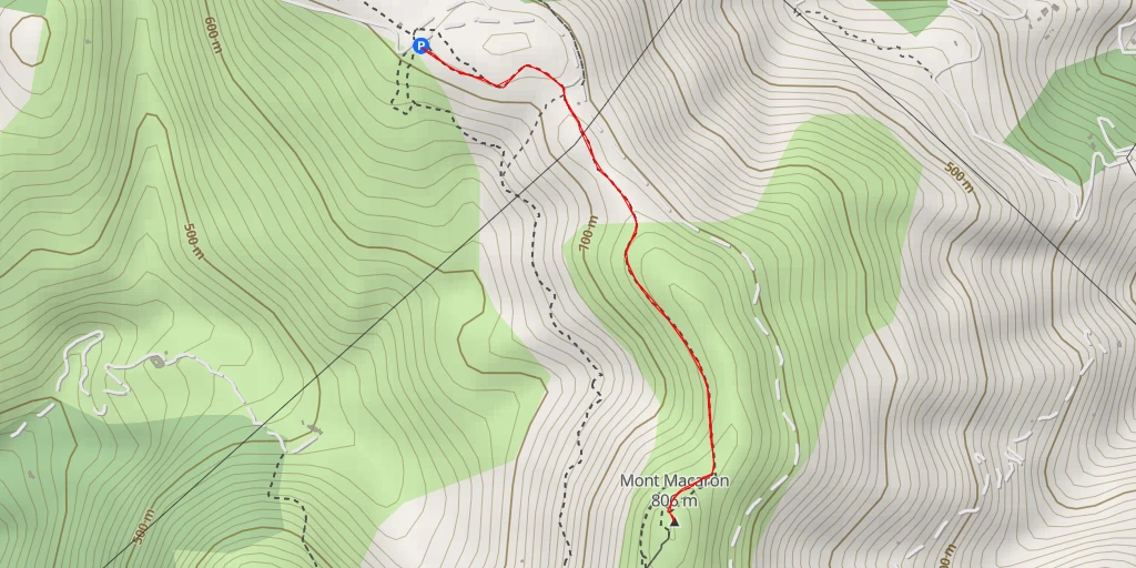 Map of the trail for Mont Macaron