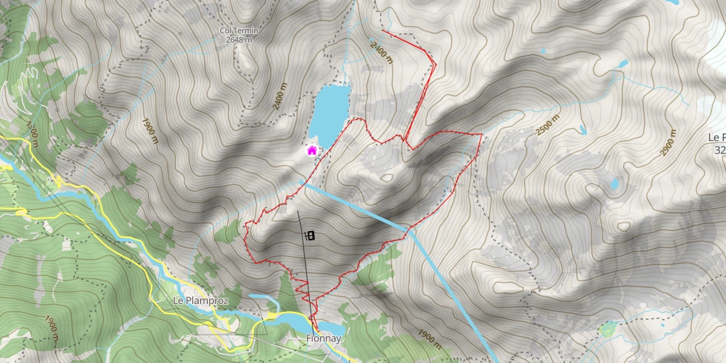 Map of the trail for Chemin de Louvie