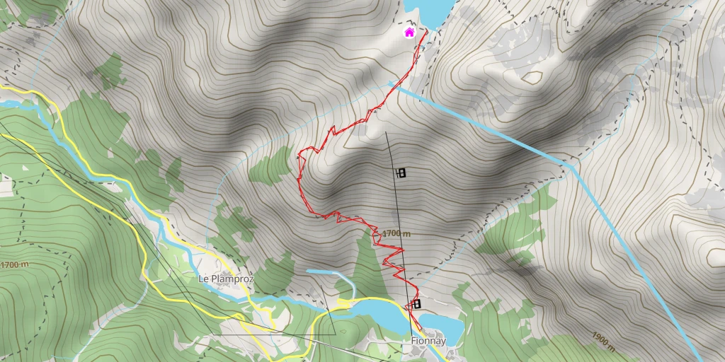 Map of the trail for Lac de Louvie