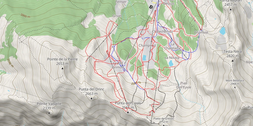 Map of the trail for Punta del Couis