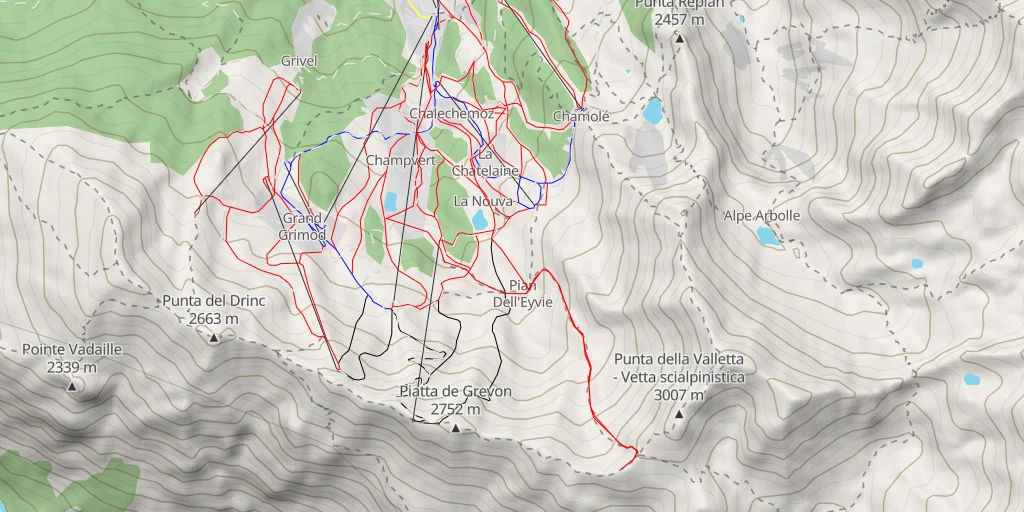 Map of the trail for Punta Tsa Setze